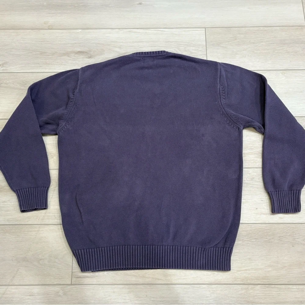 Alexander Julian COLORS Purple Preppy Retro 100% Cotton Argyle Sweater Mens XXL